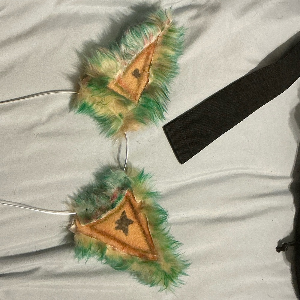Furry Triangle Ears with Star Design